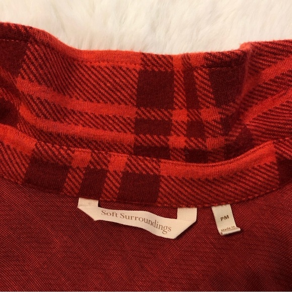 Soft Surroundings Plaid Soft Tunic Sweater Medium Petite - Picture 7 of 8